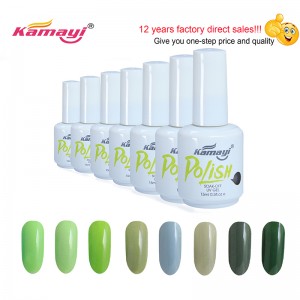 Kamayi Venta caliente 15 ml profesional uv color gel gel esmalte de uñas estilo verde gel polaco para nail art