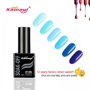 Kamayi Nail Products Muestra gratis Uv Gel Esmalte de uñas Botella negra 12ml Esmalte de gel