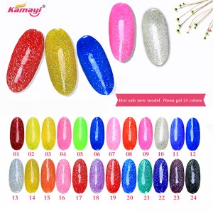 Kamayi oem personalizado 12ml Neon gel polaco perla color serie uv led gel polaco gel de uñas de larga duración para venta al por mayor
